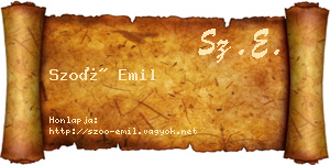 Szoó Emil névjegykártya